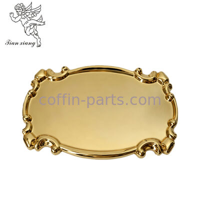 Glossy Mirror Surface Curly Scroll Frame Oval Plastic Casket Name Plate Funeral Coffin Fitting