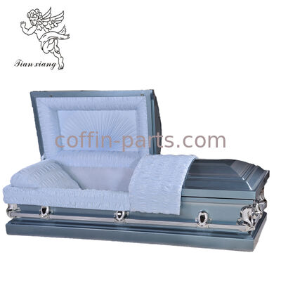 Elegant Metal Casket Rectangle shape With Swing Bar Handle Decorable