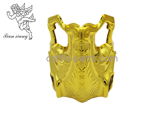 Gold Corner Casket Corners With PP Plastic , Coffin Fittings For Adult