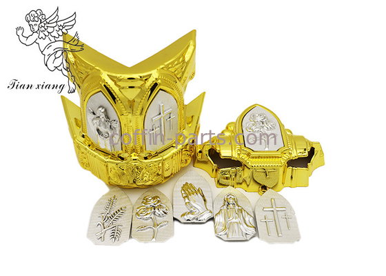 Copper And Silver Casket Accessories With Praying Hands , Casket Hardware Suppliers