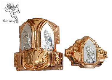 Copper And Silver Casket Accessories With Praying Hands , Casket Hardware Suppliers