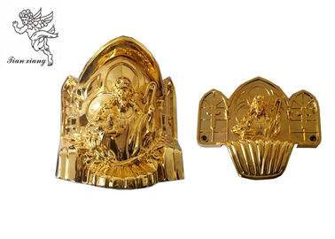 Gold Coffin Corner Christ A# PP Materials , Funeral Accessories Suppliers