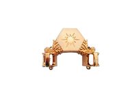 Brass Color Coffin Parts Funeral Casket Decoration Sun And Star Pattern PP New Material