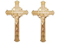 Gold Color Casket Crucifix  Size 29 × 16 Cm ,  Gild Funeral Crucifix Casket Fitting