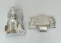 Silver Polished Plating Casket Hardware / Unique Design Coffin Ornaments