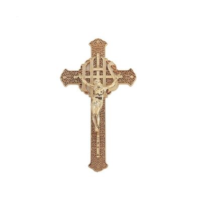 Jesus 3# Casket Cross PP Material Coffin Cross Crucifix Gold Color