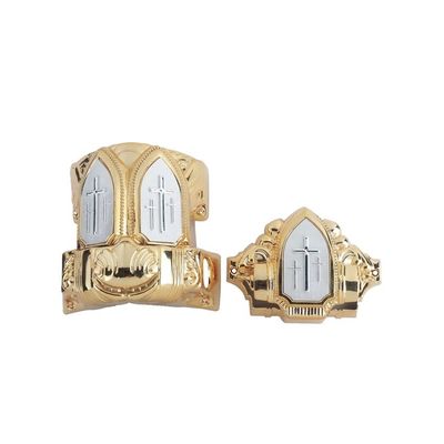 Jesus 3# Casket Cross PP Material Coffin Cross Crucifix Gold Color