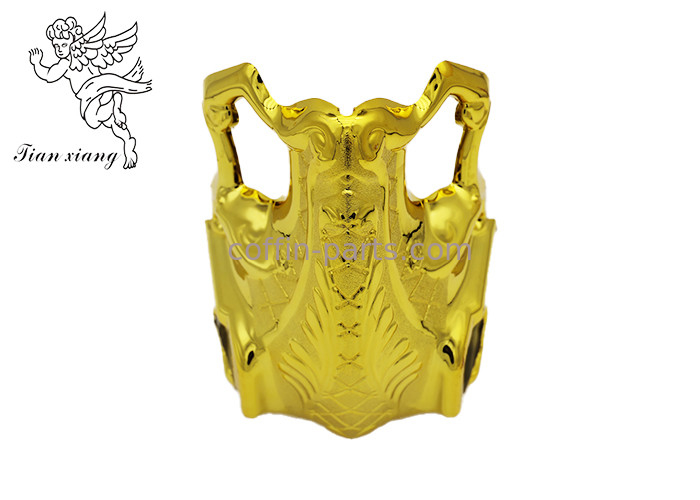 Gold Corner Casket Corners With PP Plastic , Coffin Fittings For Adult