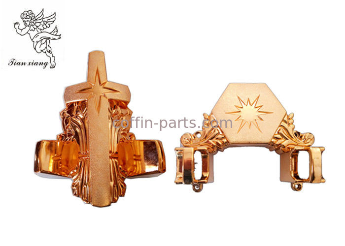 Brass Personalized Coffin furniture Casket Corner with Star PP Material