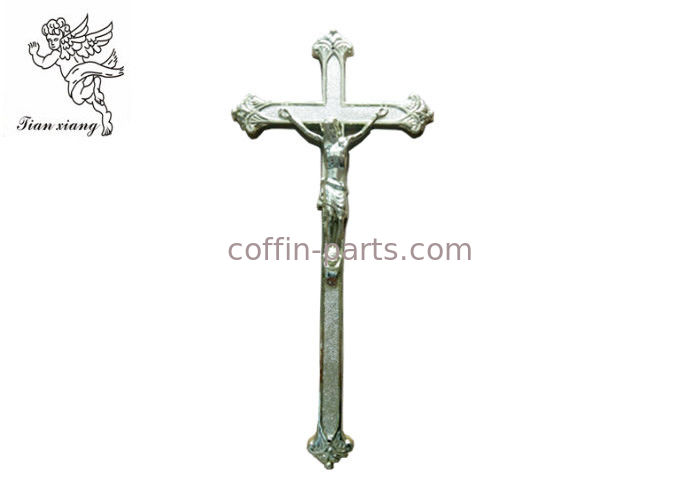 Jesus Decorative Funeral Crucifix , Silver / Copper Color Coffin Cross PP Material