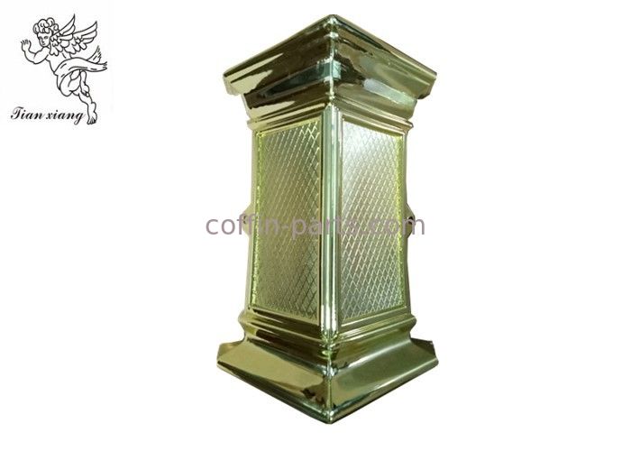 Coffin Swing Handle Decoration Coffin Corner , PP Material Pale Gold Coffin Accessories