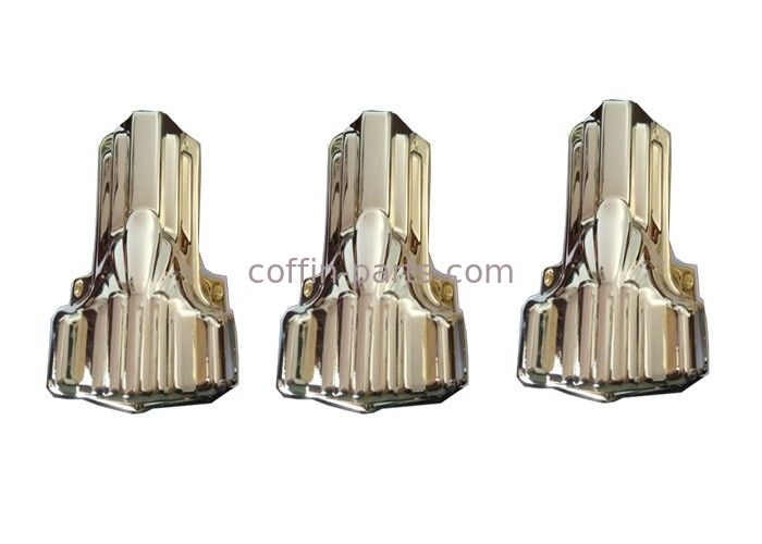 Pale Gold Plastic Coffin Fittings Casket Corner Decoration With Steel Solid Bar