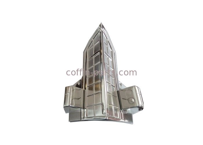 Silver Cross Decoration Coffin Parts Steel Bars For Funeral Casket
