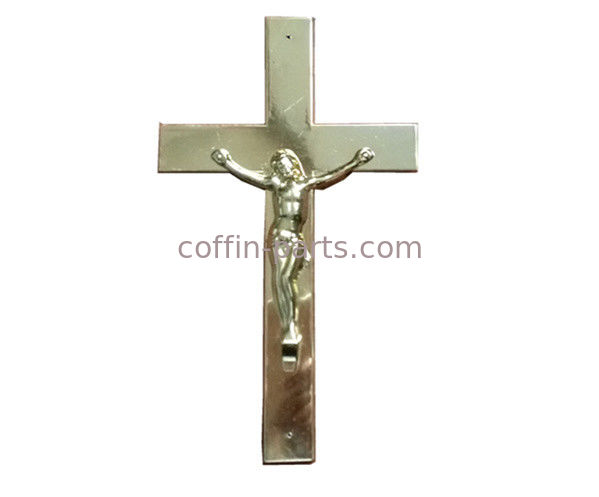 Silver Color Plastic Jesus Coffin Crucifix Size 24 × 14 Cm For Funeral Casket