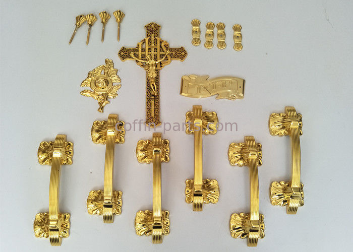 Plastic Funeral Coffin Handles African Style H9002 Set Customized In Gold Color