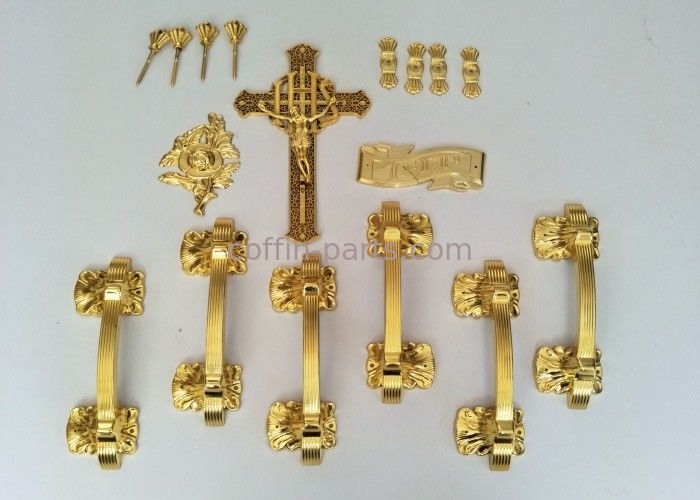 Multi Pattern Plastic Coffin Handles Sets With Pale Gold Color African Style