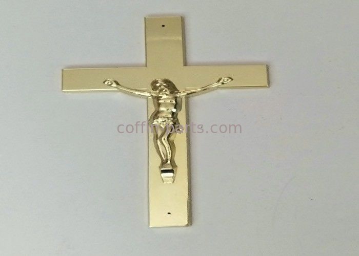 Pale Gold PP Plastic Coffin Crucifix 24×14cm For Funeral Casket