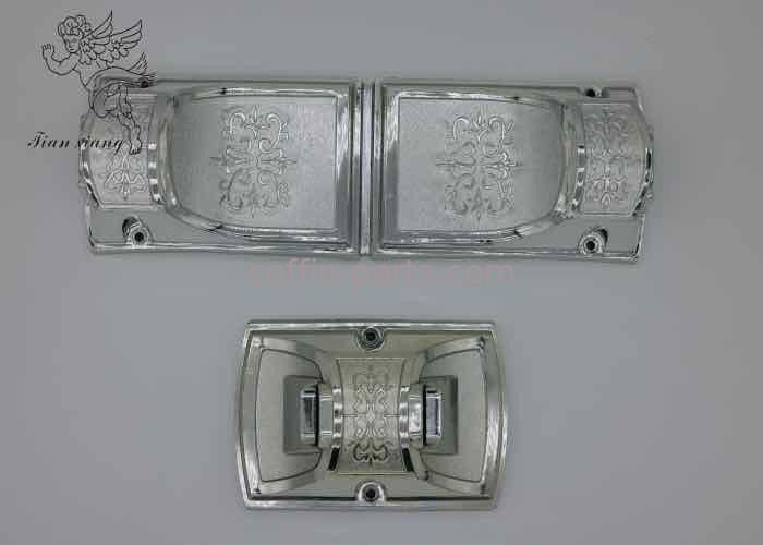 Silver PP ABS Virgin Plastic Coffin Decoration With Iron Tubes