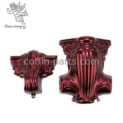 Adult Funeral Metal Casket, Metallic Rose Gold Surface, Pink Pleated Linen Set