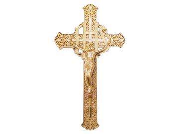 Gold Color Casket Crucifix  Size 29 × 16 Cm Gild Funeral Casket Fitting